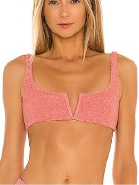 Lovers + Friends Kodomo bikini top Pink swimsuit 2 piece Revolve NWT XL